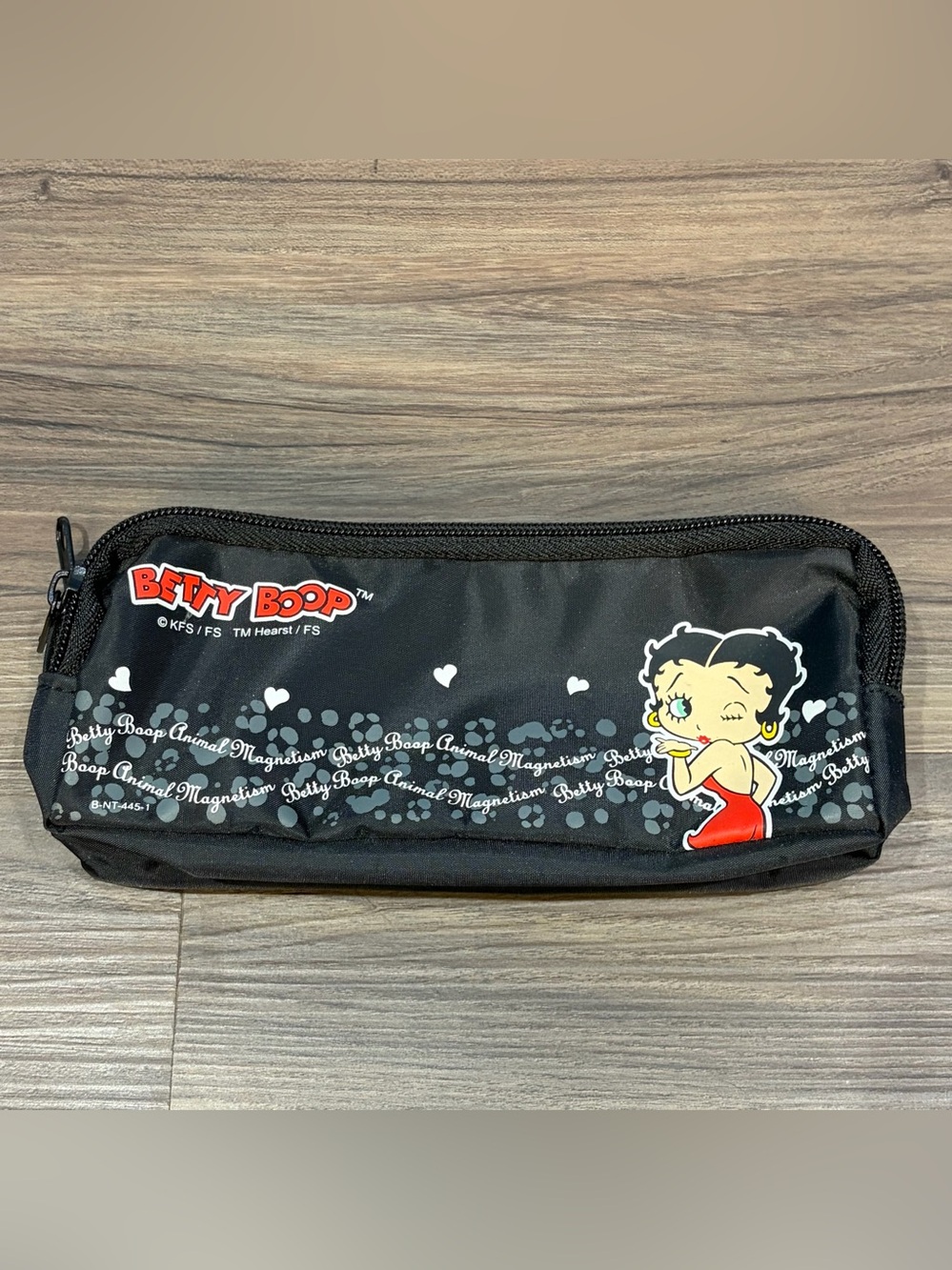 Vintage Betty Boop Cartoon Animal Magnetism Nylon Pencil Case Metal Zipper